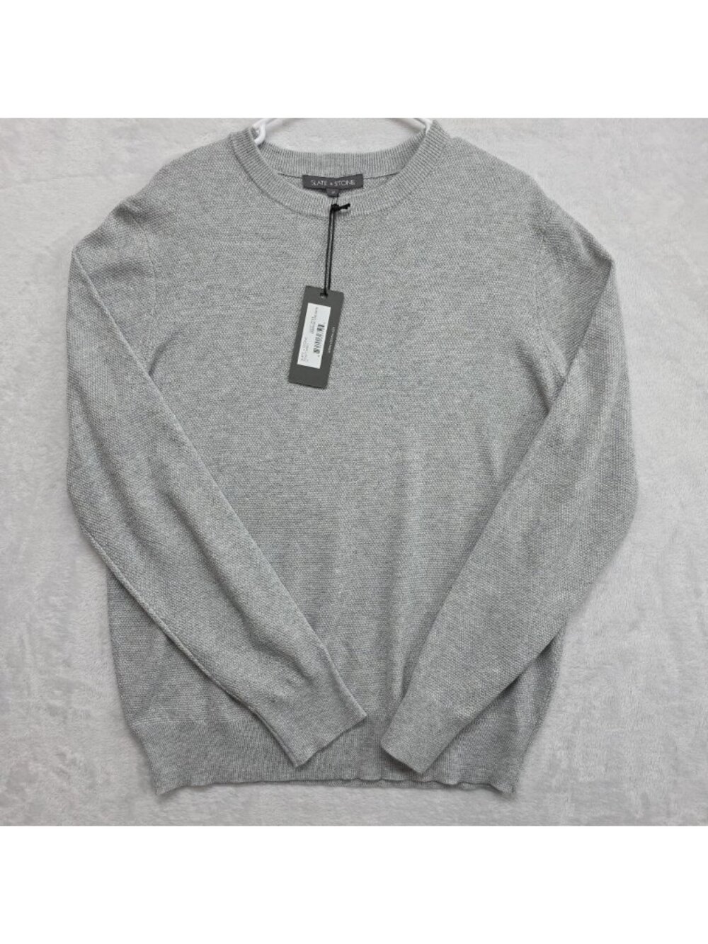 Slate & Stone Light Grey Crew Neck Textured Sweater Mens Medium NWT